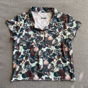 Oiselle Benjamina Button Short Sleeve, size 4